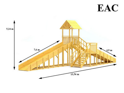 Зимняя горка TORUDA Север wood-7/3 (скат 7,6 м и 4,9 м)