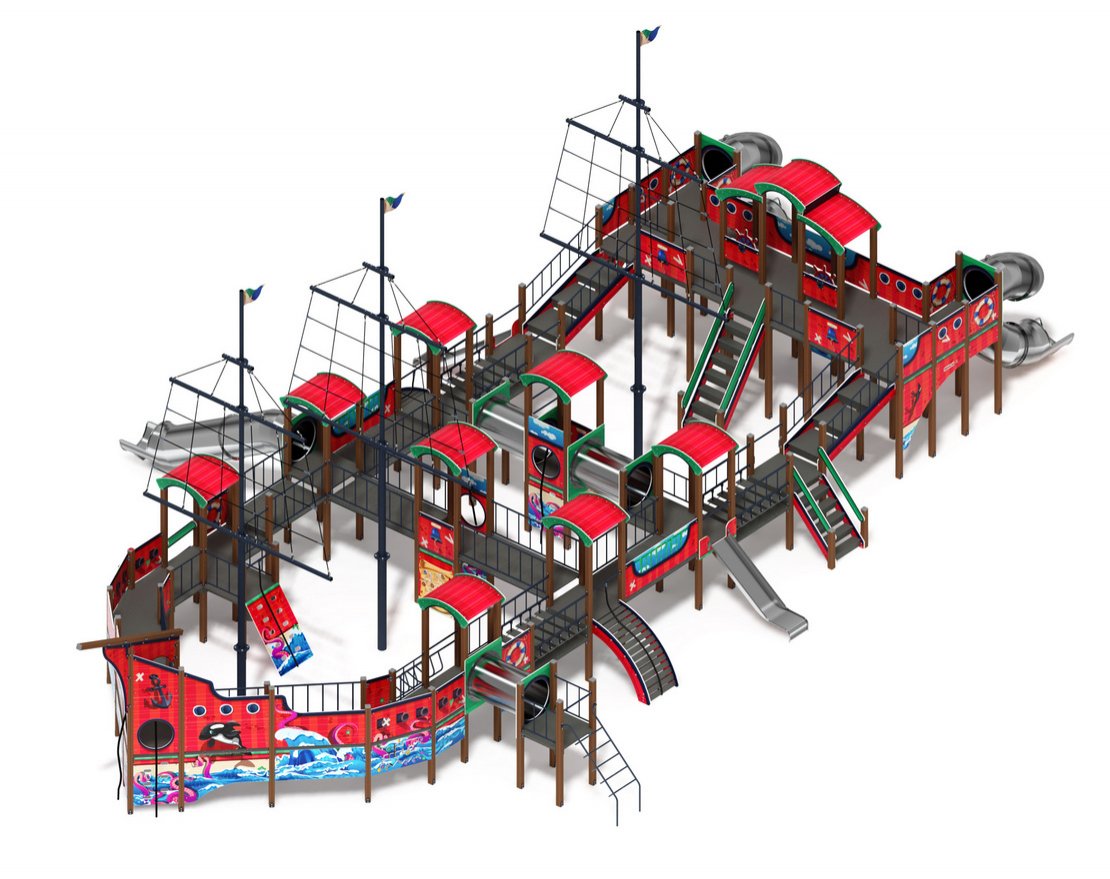 Детская игровая площадка Баркентина Мульт (нержавейка скат) ДИК 2.03.3.06-20 H=1200 Н=1500 H=2000